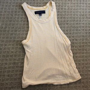Yellow cropped tank top, stripped, size M